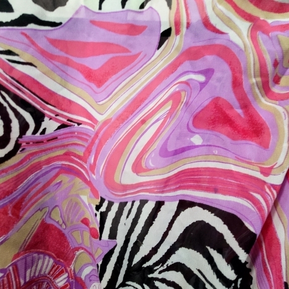 Pineapple Cove XL Midi Kimono Coverup Zebra Print Hot Pink - Picture 6 of 7